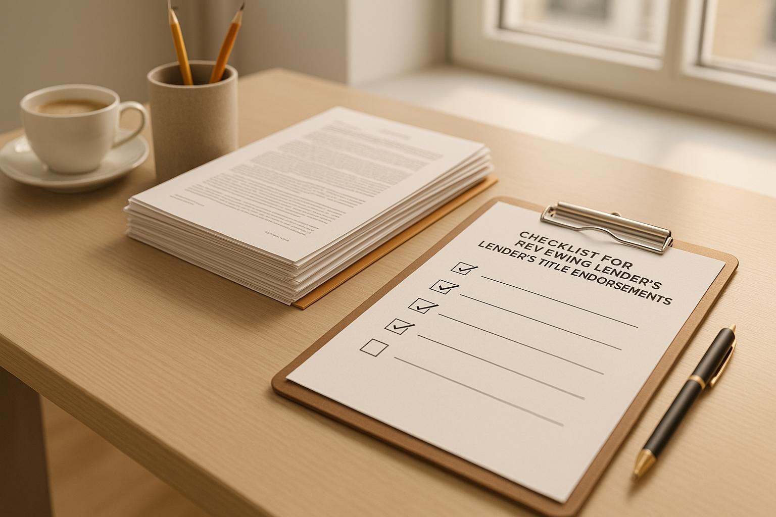 Checklist for Reviewing Lender's Title Endorsements